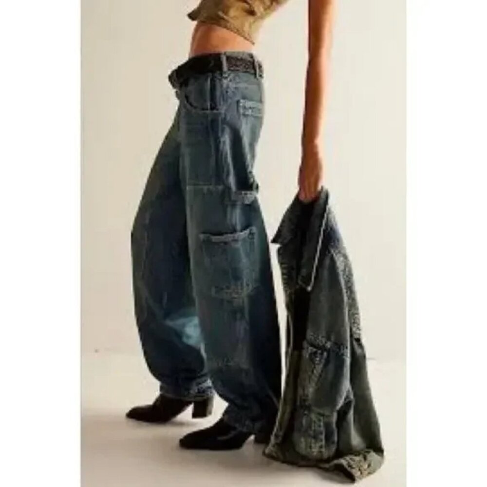 Free People We The Free Loren Barrel Jeans Denim NEW Size 25